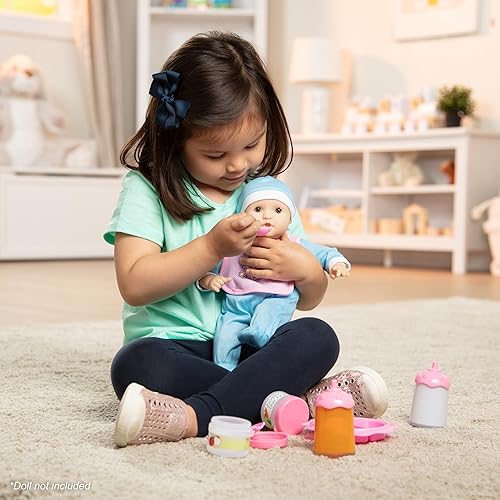 MELISSA DOUG BABY DOLL FEEDING SET MINE TO LOVE BOTTLE FOOD PLAY TOY FOR KIDS 3
