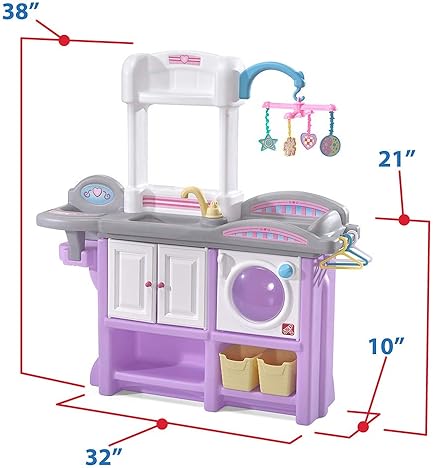 STEP2 LOVE CARE DELUXE BABY DOLL NURSERY PLAYSET WITH CRIB CHANGING STATION, LAVENDER