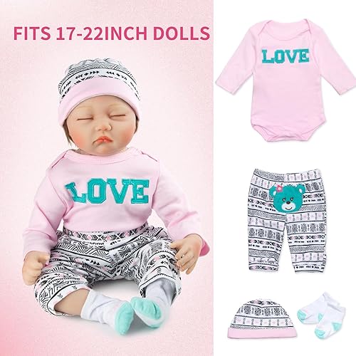 BABY DOLL CLOTHES SET WITH BASSINET DIAPER FOR 17-22 INCH DOLLS