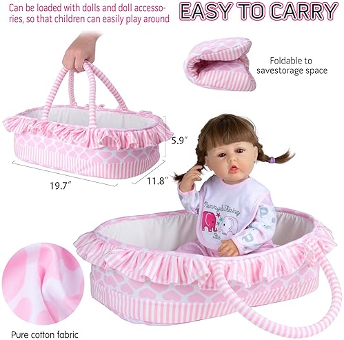 PEDOLLTREE 12-PCS PINK ELEPHANT CLOTHES ACCESSORIES FOR 17-22 INCH REBORN BABY GIRL DOLLS