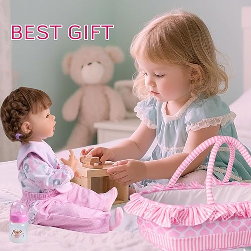 PEDOLLTREE 12-PCS PINK ELEPHANT CLOTHES ACCESSORIES FOR 17-22 INCH REBORN BABY GIRL DOLLS