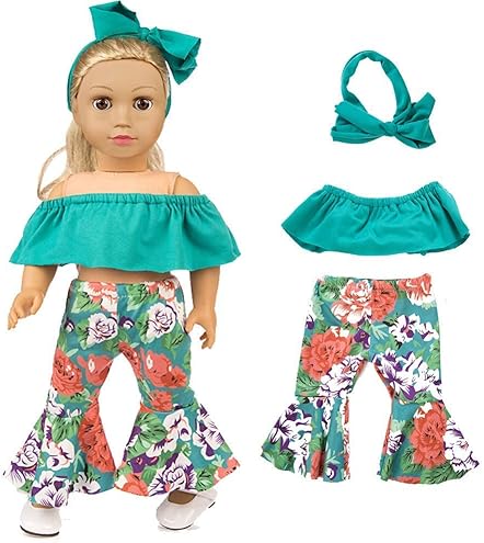 ZQDOLL 19-PIECE 18-INCH AMERICAN DOLL CLOTHES ACCESSORIES, 10 COMPLETE OUTFIT SETS