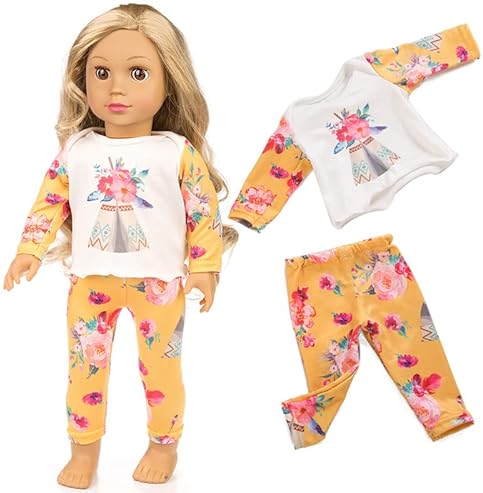 ZQDOLL 19-PIECE 18-INCH AMERICAN DOLL CLOTHES ACCESSORIES, 10 COMPLETE OUTFIT SETS