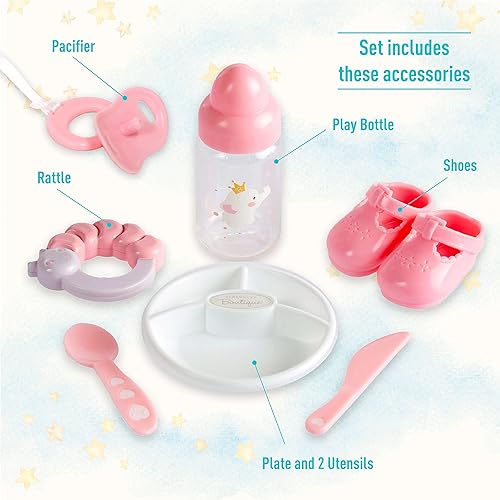 BABY DOLL WITH OPEN CLOSE EYES 10-PIECE GIFT SET - JC TOYS PINK
