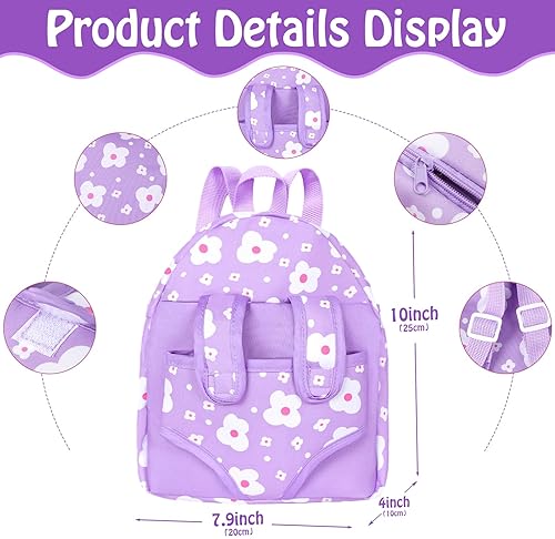 BABY DOLL WITH FLOWER BACKPACK, CLOTHES ACCESSORIES PRETEND PLAY GIFT FOR KIDS