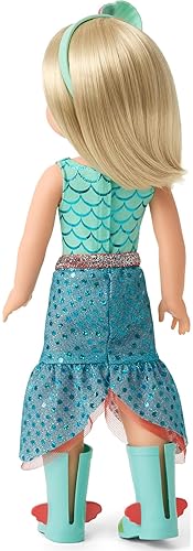 MATTEL AMERICAN GIRL WELLIEWISHERS CAMILLE 14.5 DOLL WITH BLUE LEOTARD, MERMAID SKIRT BOOTS