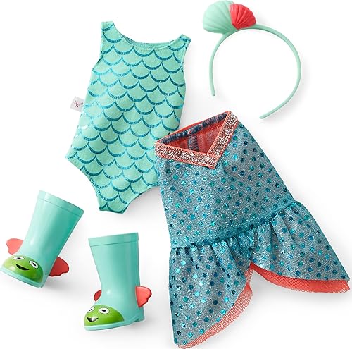MATTEL AMERICAN GIRL WELLIEWISHERS CAMILLE 14.5 DOLL WITH BLUE LEOTARD, MERMAID SKIRT BOOTS