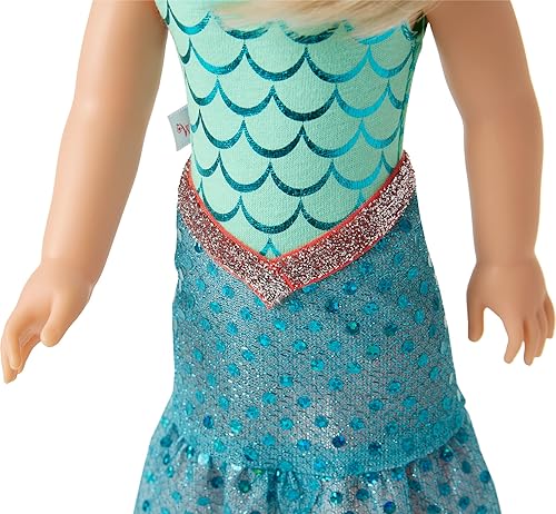 MATTEL AMERICAN GIRL WELLIEWISHERS CAMILLE 14.5 DOLL WITH BLUE LEOTARD, MERMAID SKIRT BOOTS