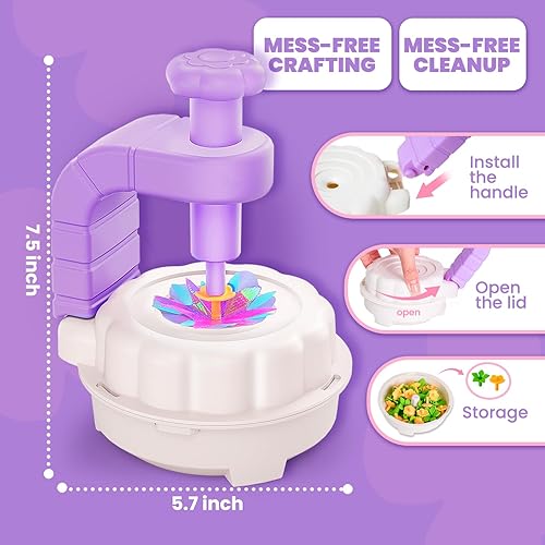 WINDPAINT DIY CRAFT KITS FOR GIRLS AGES 3-10 EDUCATIONAL FABRIC FLOWER BOUQUET TOYS, BIRTHDAY GIFTS PURPLE