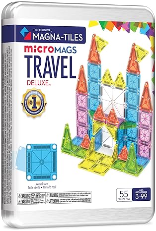 MAGNA-TILES MICROMAGS DELUXE 55-PIECE TRAVEL MAGNETIC BUILDING SET ORIGINAL CONSTRUCTION TOY