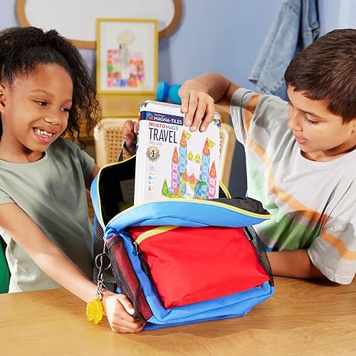 MAGNA-TILES MICROMAGS DELUXE 55-PIECE TRAVEL MAGNETIC BUILDING SET ORIGINAL CONSTRUCTION TOY