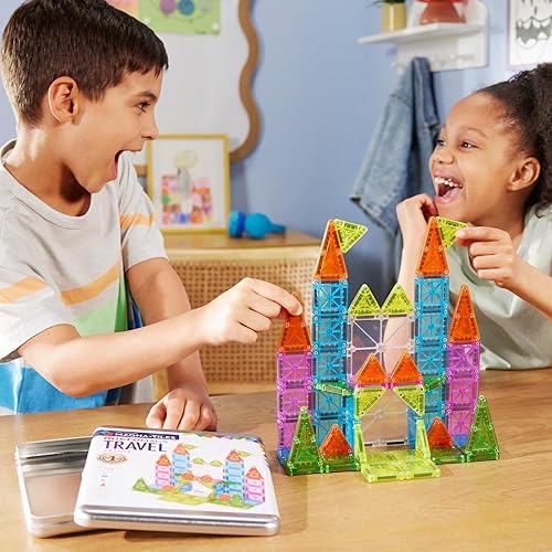 MAGNA-TILES MICROMAGS DELUXE 55-PIECE TRAVEL MAGNETIC BUILDING SET ORIGINAL CONSTRUCTION TOY