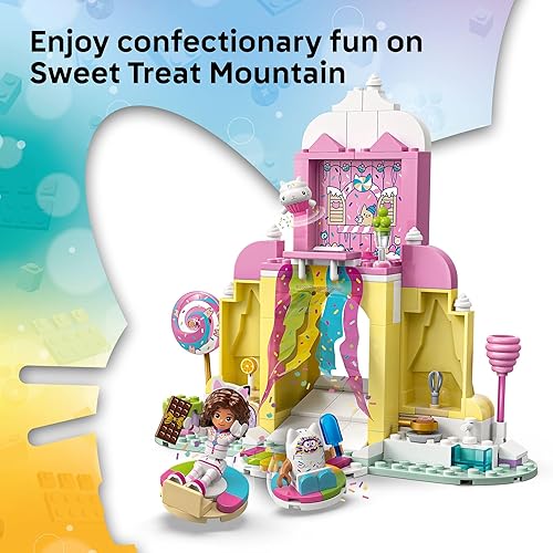 LEGO GABBY S DOLLHOUSE SWEET TREAT MOUNTAIN KITTY GARDEN PLAYSET WITH FIGURES, AGES 4