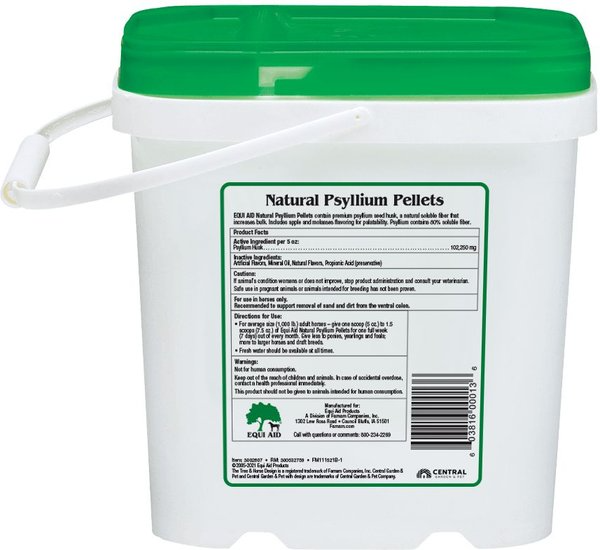 NATURAL PSYLLIUM FIBER PELLETS APPLE/MOLASSES FLAVOR HORSE SUPPLEMENT, 5-LB BUCKET