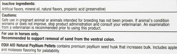 NATURAL PSYLLIUM FIBER PELLETS APPLE/MOLASSES FLAVOR HORSE SUPPLEMENT, 5-LB BUCKET
