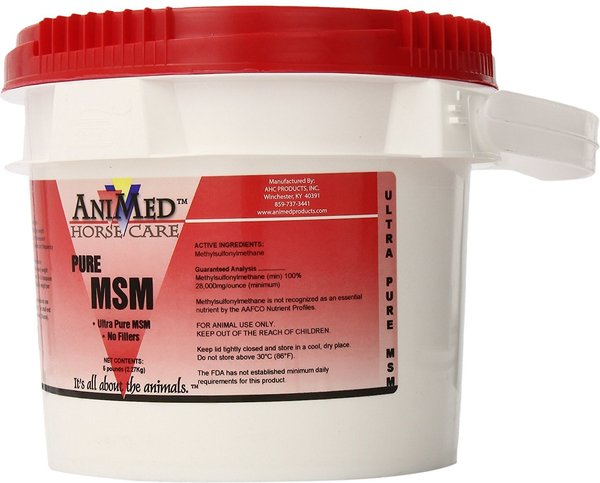 ANIMED PURE MSM JOINT SUPPORT POWDER HORSE SUPPLEMENT, 5-LB TUB