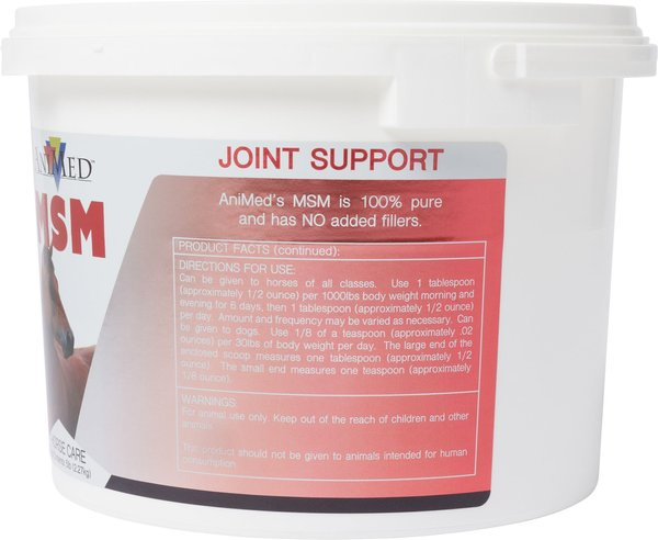 ANIMED PURE MSM JOINT SUPPORT POWDER HORSE SUPPLEMENT, 5-LB TUB