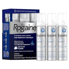ROGAINE 5 MINOXIDIL FOAM HAIR REGROWTH TREATMENT, UNSCENTED, 3-MONTH SUPPLY 3 X 2. 11 OZ