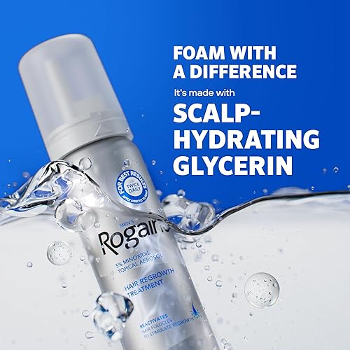 ROGAINE 5 MINOXIDIL FOAM HAIR REGROWTH TREATMENT, UNSCENTED, 3-MONTH SUPPLY 3 X 2. 11 OZ