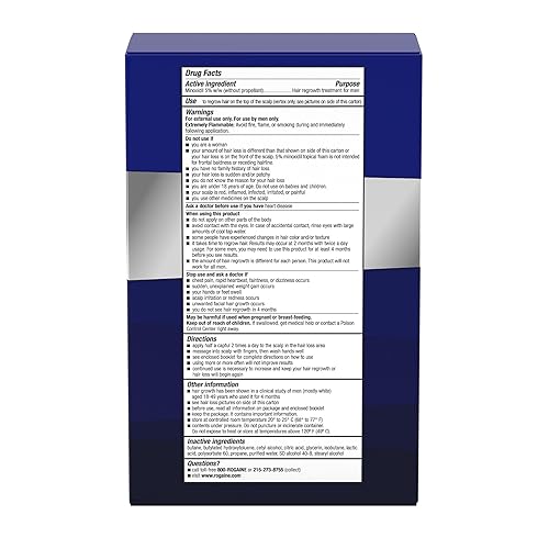 ROGAINE 5 MINOXIDIL FOAM HAIR REGROWTH TREATMENT, UNSCENTED, 3-MONTH SUPPLY 3 X 2. 11 OZ