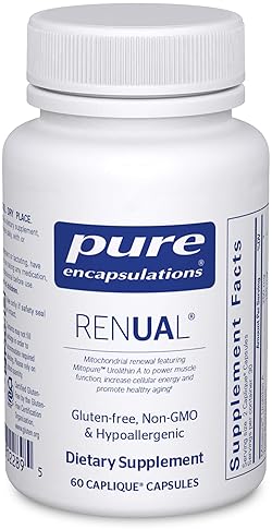 PURE ENCAPSULATIONS RENUAL UROLITHIN A SUPPLEMENT FOR MUSCLE, ENERGY HEALTHY AGING 60 CAPS