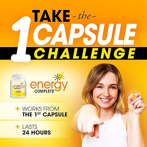 ENERGY COMPLETE 18-IN-1 VEGAN ENERGY FOCUS SUPPLEMENT NATURAL CAFFEINE PILLS, 60 CAPSULES