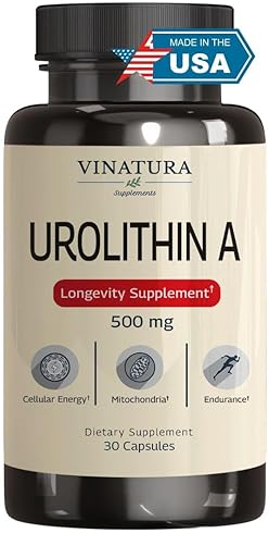 UROLITHIN A 500MG CAPSULES ANTIOXIDANT, ANTI-AGING MITOCHONDRIAL SUPPORT, 30 COUNT