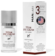 TITAN ANTI-AGING EYE CREAM FOR MEN DARK CIRCLES, PUFFINESS EYE BAGS TREATMENT UNSCENTED