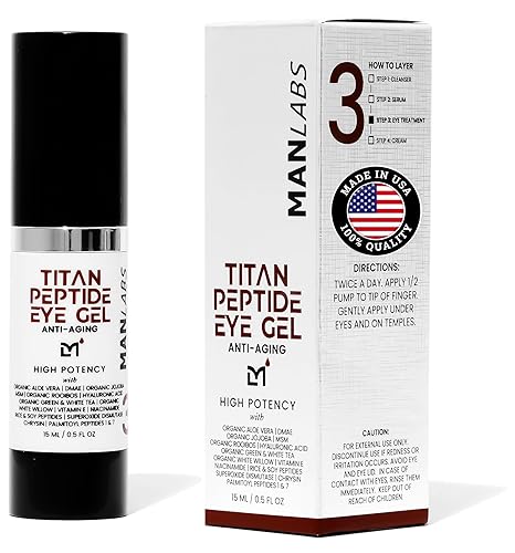 TITAN PEPTIDE COOLING EYE GEL FOR MEN ANTI-AGING, DARK CIRCLES PUFFY EYES TREATMENT