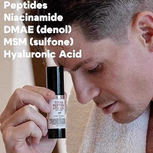 TITAN PEPTIDE COOLING EYE GEL FOR MEN ANTI-AGING, DARK CIRCLES PUFFY EYES TREATMENT