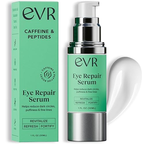 EVR BEAUTY CAFFEINE EYE CREAM FOR DARK CIRCLES, PUFFINESS WRINKLES FRAGRANCE-FREE, ANTI-AGING, 1 OZ