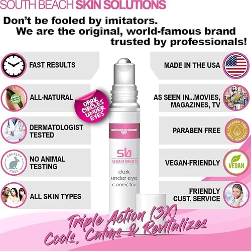 SOUTH BEACH DARK UNDER EYE CORRECTOR NATURAL ANTI-AGING CREAM FOR DARK CIRCLES PUFFINESS