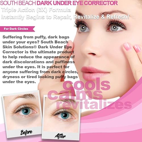 SOUTH BEACH DARK UNDER EYE CORRECTOR NATURAL ANTI-AGING CREAM FOR DARK CIRCLES PUFFINESS