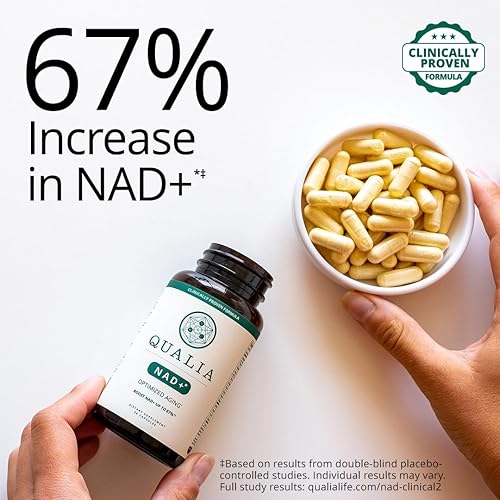 QUALIA NAD BOOSTER SUPPLEMENT CLINICALLY PROVEN 67 NAD INCREASE, ENERGY FOCUS, 1 MONTH
