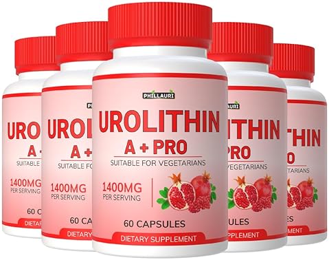 PHILLAURI UROLITHIN A CAPSULES FOR MEN WOMEN 300 COUNT 5 PACK POWERFUL ANTIOXIDANT SUPPLEMENT
