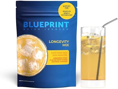 BLUEPRINT BRYAN JOHNSON LONGEVITY MIX - MUSCLE BUILDER RECOVERY SUPPLEMENT, 30 SERVINGS, PINEAPPLE Y