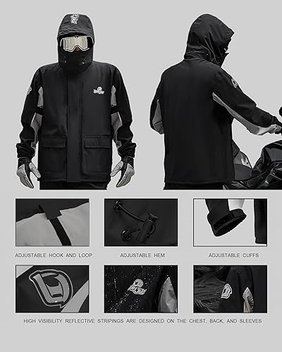 IRON JIAS WATERPROOF MOTORCYCLE RAIN SUIT FOR MEN WOMEN BREATHABLE REFLECTIVE JACKET PANTS