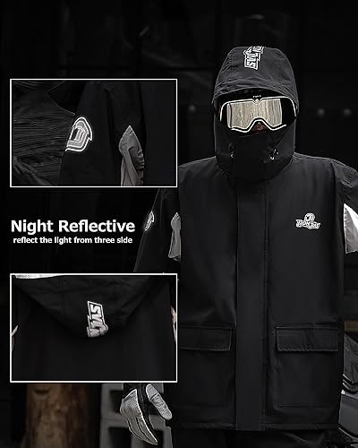 IRON JIAS WATERPROOF MOTORCYCLE RAIN SUIT FOR MEN WOMEN BREATHABLE REFLECTIVE JACKET PANTS