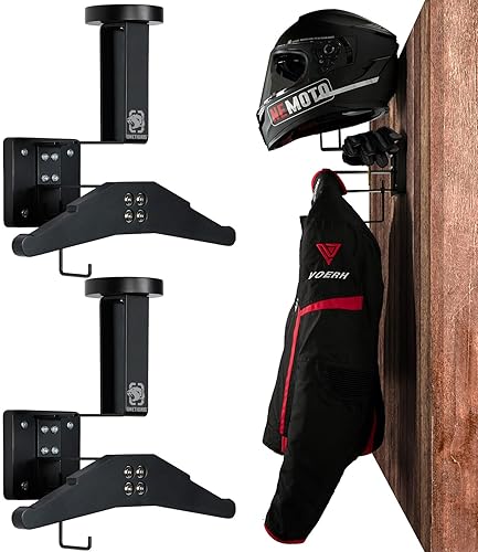ONETIGRIS MOTORCYCLE HELMET WALL MOUNT TACTICAL GEAR HOLDER - SOLID WOOD RACK ORGANIZER