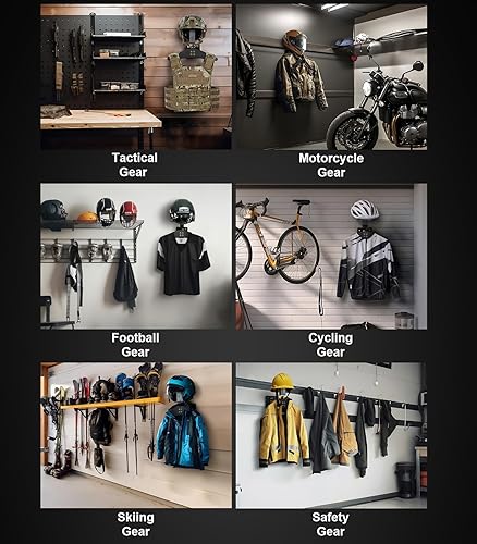 ONETIGRIS MOTORCYCLE HELMET WALL MOUNT TACTICAL GEAR HOLDER - SOLID WOOD RACK ORGANIZER
