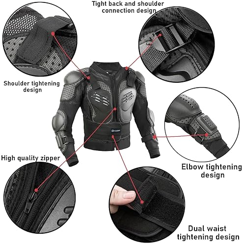 REOMOTO KIDS MOTORCYCLE JACKET FULL BODY ARMOR FOR DIRT BIKE MTB ATV CYCLING SKI SKATE