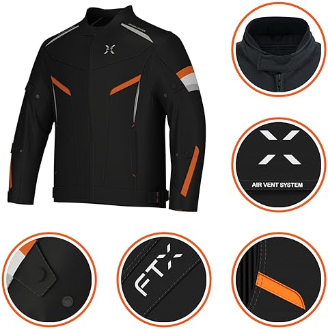 FTX MENS MOTORCYCLE JACKET - FULL BODY ARMOR, CORDURA TEXTILE PROTECTIVE GEAR