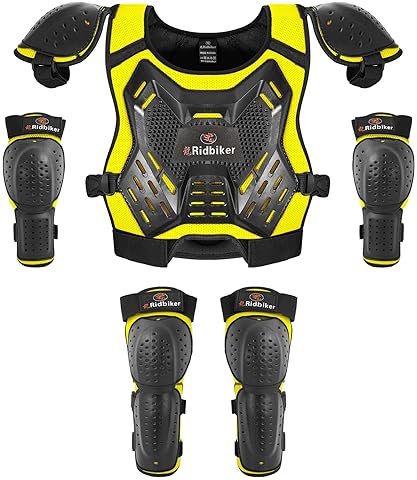 RIDBIKER YOUTH DIRT BIKE ARMOR VEST WITH CHEST PROTECTOR, KNEE ELBOW PADS KIDS MOTOCROSS GEAR