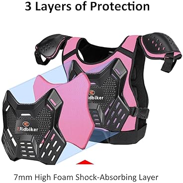 RIDBIKER YOUTH DIRT BIKE ARMOR VEST WITH CHEST PROTECTOR, KNEE ELBOW PADS KIDS MOTOCROSS GEAR