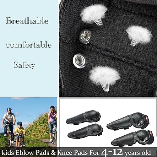 BOSHIJIE REOMOTO KIDS DIRT BIKE ELBOW KNEE PADS - ADJUSTABLE MOTOCROSS PROTECTION FOR MTB ATV SKATE