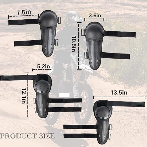 BOSHIJIE REOMOTO KIDS DIRT BIKE ELBOW KNEE PADS - ADJUSTABLE MOTOCROSS PROTECTION FOR MTB ATV SKATE