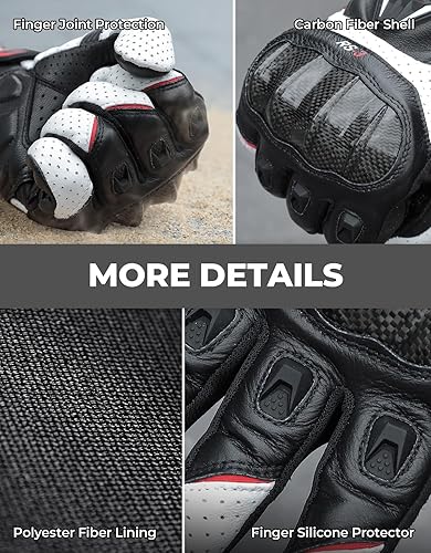 KEMIMOTO SHEEPSKIN LEATHER MOTORCYCLE GLOVES FOR MEN PROTECTIVE GLOVES FOR MOTOCROSS ATV UTV