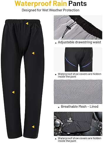 OUMURS MOTORPARTS WATERPROOF MOTORCYCLE RAIN SUIT FOR MEN WOMEN JACKET PANTS FOR RIDING, FISHING CAMPING
