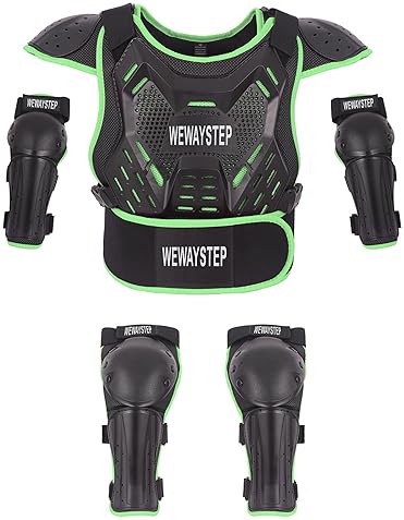 WEWAYSTEP KIDS DIRT BIKE ARMOR SET WITH CHEST PROTECTOR, KNEE ELBOW PADS FOR MOTOCROSS OFF-ROAD