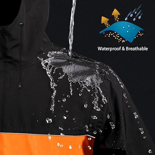 ICREEK WATERPROOF MOTORCYCLE RAIN SUIT FOR MEN WOMEN HIGH VISIBILITY STORMPROOF GEAR